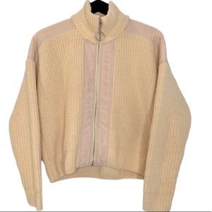 Urban outfitters cable knit chenille zip up jacket size XS
